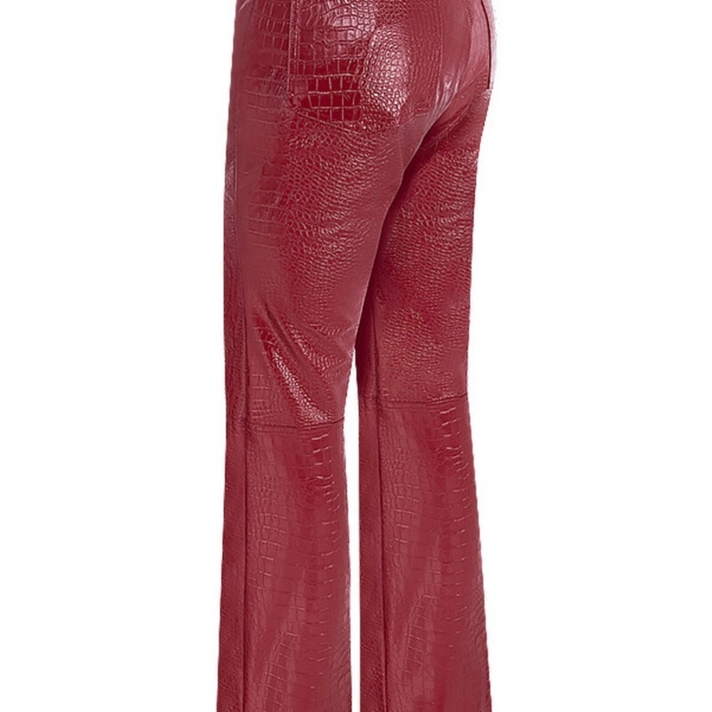 Mistress Rocks “Unconditional” Red Vegan Leather Python Pants | Size S - Picture 6 of 15